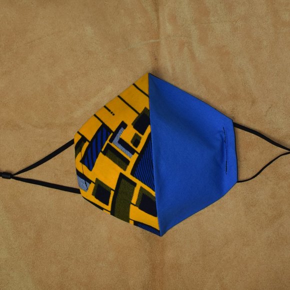 Face Mask  Men's  African print/Color block Style - Picture 4 of 7